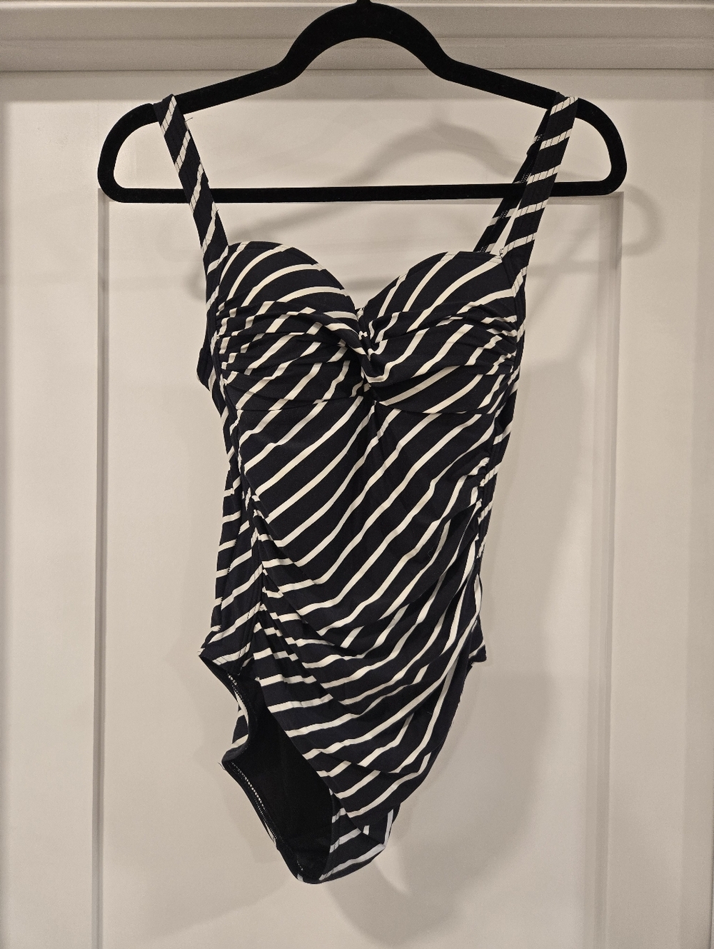 Niptuck Striped Twist Front One-Piece Swimsuit